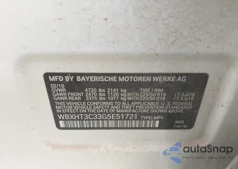 2016 BMW X1 xDrive28I z USA, uszkodzony, nr VIN WBXHT3C33G5E51721